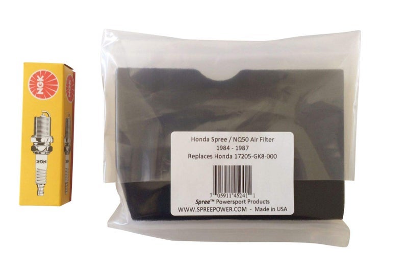 Spree Compatible/Replacement for Honda NQ50 (1984-1987) Air Filter with SPARK PLUG - Image 1